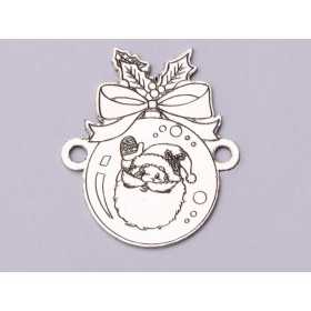 E0692-G-Link argint 925 Glob de Craciun 15x16mm 0.5mm grosime 1buc