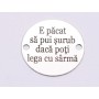 E0705-GS- Link banut argint 925 gravat cu text 16.5mm diametru  0.33mm grosime