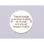 E0704-GS- Link banut argint 925 gravat cu citat Benjamin Franklin  16.5mm diametru  0.33mm grosime