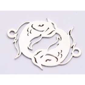 E0763-N-Link argint 925 zodia Pesti 22.5*17mm 0.6mm grosime -1buc