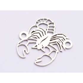 E0771-N-Link argint 925 zodia Scorpion 15*15mm 0.6mm grosime -1buc