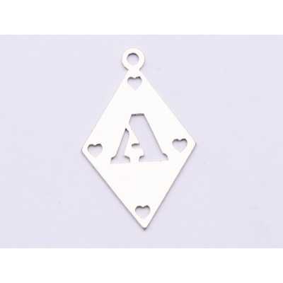 E0854-N-Pandant Argint 925  Romb decupat  21.5x13.5mm, 0.5 mm