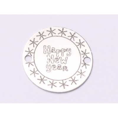 E0986-GS-Link Argint Happy New Year  -  1 buc