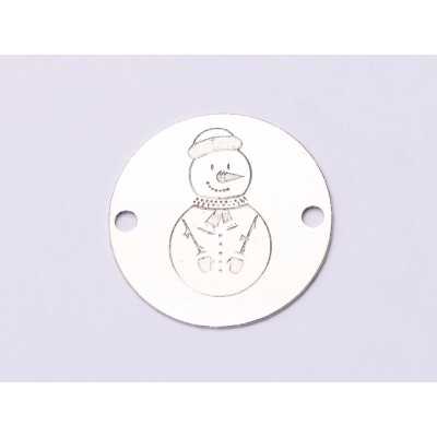 E0991-GS-Link Argint Happy Snowman -  1 buc