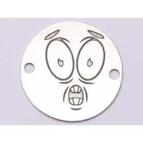 E1058-GS-Link Argint 925 Emoji Speriat 16.5mm 0.33 mm 1 buc