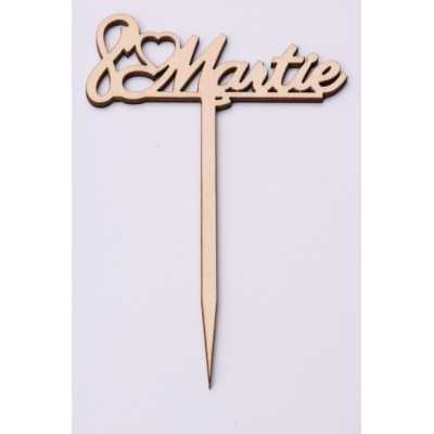 L008-Topper lemn "8 martie" 15x10cm  1buc
