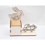 L135-Cutie decorativa  din lemn "Paste fericit!" 22x21x10cm