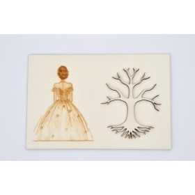 L150- Tablou lemn Copacul Vietii pentru licheni Printesa 13x20cm