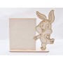 L208-Decupaj personalizabil din lemn Iepuras cu  suport 26x27cm 1 buc