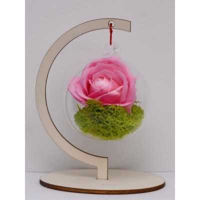 L214-Decupaj personalizabil din lemn Suport Glob  15x12 cm 1 buc