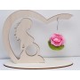 L216-Decupaj personalizabil din lemn  femeie gravida 26x27cm 1 buc