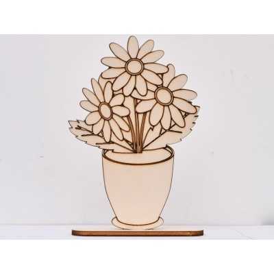 L228-Vaza cu flori cu suport  15x10cm  1buc