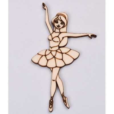 L230-Decupaj din lemn Balerina 6x10cm  1buc