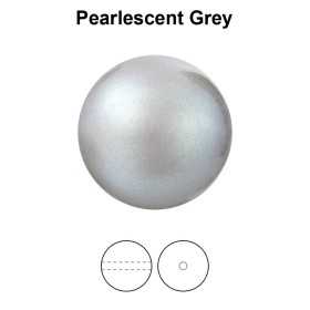 0644-Preciosa Round Pearl Maxima 1H Pearlescent Grey Crystal  8mm