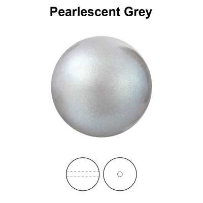 0644-Preciosa Round Pearl Maxima 1H Pearlescent Grey Crystal  8mm