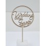 L274-Topper lemn "Wedding day" 12x23cm  1buc