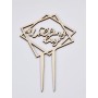 L279-Topper lemn "Wedding day" model patrat 15x23cm  1buc