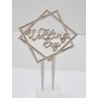 L279-Topper lemn "Wedding day" model patrat 15x23cm  1buc