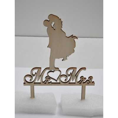 L282-Cake topper "Mr./Mrs." 13x18cm  1buc