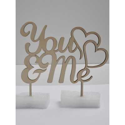 L284-Cake topper "You&Me" 17x19cm  1buc