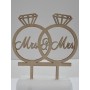 L285-Cake topper "Mrs./Mr." 16x18cm  1buc