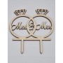 L285-Cake topper "Mrs./Mr." 16x18cm  1buc