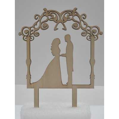 L286-Cake topper "Groom/Bride" 16x20cm  1buc