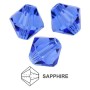 0146-Cristal Preciosa, MC Rondelle Bead  Sapphire 4mm - 1 BUC