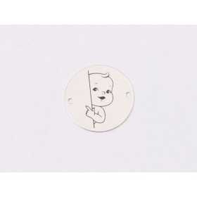 E1272 GS Link rotund argint 925 Pointing baby boy 16.5mm 1 buc