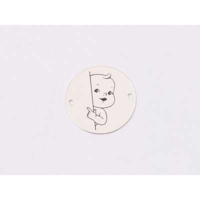 E1272 GS Link rotund argint 925 Pointing baby boy  16.5mm 1 buc