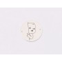 E1272 GS Link rotund argint 925 Pointing baby boy  16.5mm 1 buc