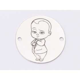 E1298 GS Link rotund argint 925 Baby Boss 16.5mm 1 buc