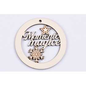 L337-Glob din lemn "Momente magice " 7 cm