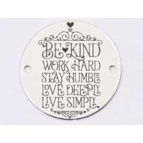 E1325-GS-Link banut argint 925 "Be kind, work hard ..." 16.5mm - 1 buc