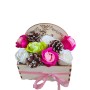 L354 Plic pentru flori pom de craciun cu caciulita  V2 16x10x8 cm