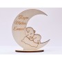 L376-Decoratiune baietel si luna  10x10 cm  1buc