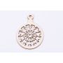 L381-Decoratiune glob din lemn fulg  stilizat  9 x 6.5 cm - 1 buc