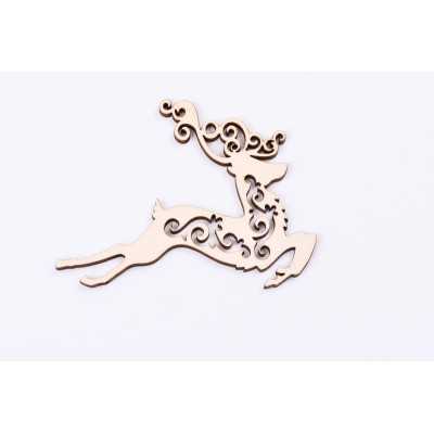L384-Decoratiune din lemn ren  10 x 7.5 cm - 1 buc