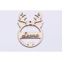 L396-Glob din lemn "Santa`s helper" personalizabil cu nume  11 x 7 cm - 1 buc