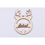 L396-Glob din lemn "Santa`s helper" personalizabil cu nume  11 x 7 cm - 1 buc