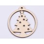 L398-Glob din lemn "Christmas Tree"  8 x 7 cm - 1 buc
