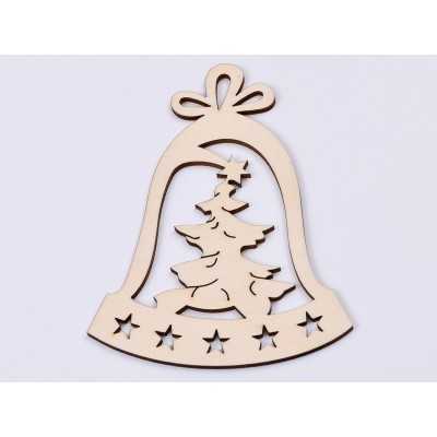 L399-Decoratiune din lemn clopotel  15 x 12 cm - 1 buc