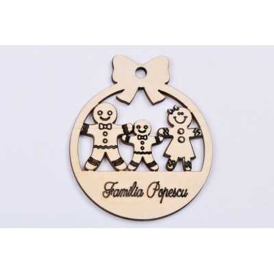 L394-Decupaj din lemn "Familie de reni personalizabila"  25 x15cm - 1 buc