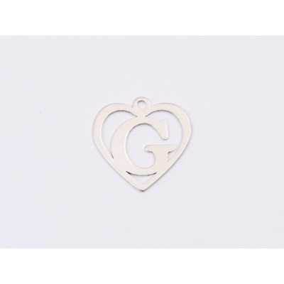 E1391 N Charm initiala cu inimioara 12.5x12.5x0.4  mm