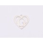 E1391 N Charm initiala cu inimioara 12.5x12.5x0.4  mm