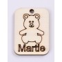 L423-Decupaj lemn 4*3cm Ursulet martisor  -1 buc