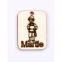 L424-Decupaj lemn 4*3cm Baiat in costum traditional martisor  -1 buc