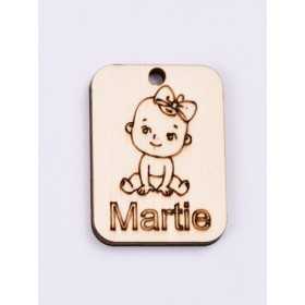 L426-Decupaj lemn 4*3cm Bebe martisor  -1 buc