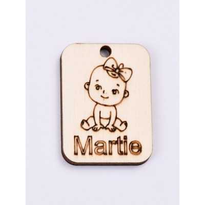 L426-Decupaj lemn 4*3cm Bebe martisor  -1 buc