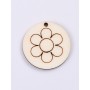 L431-Decupaj lemn rotund 3.5cm Floare  -1 buc